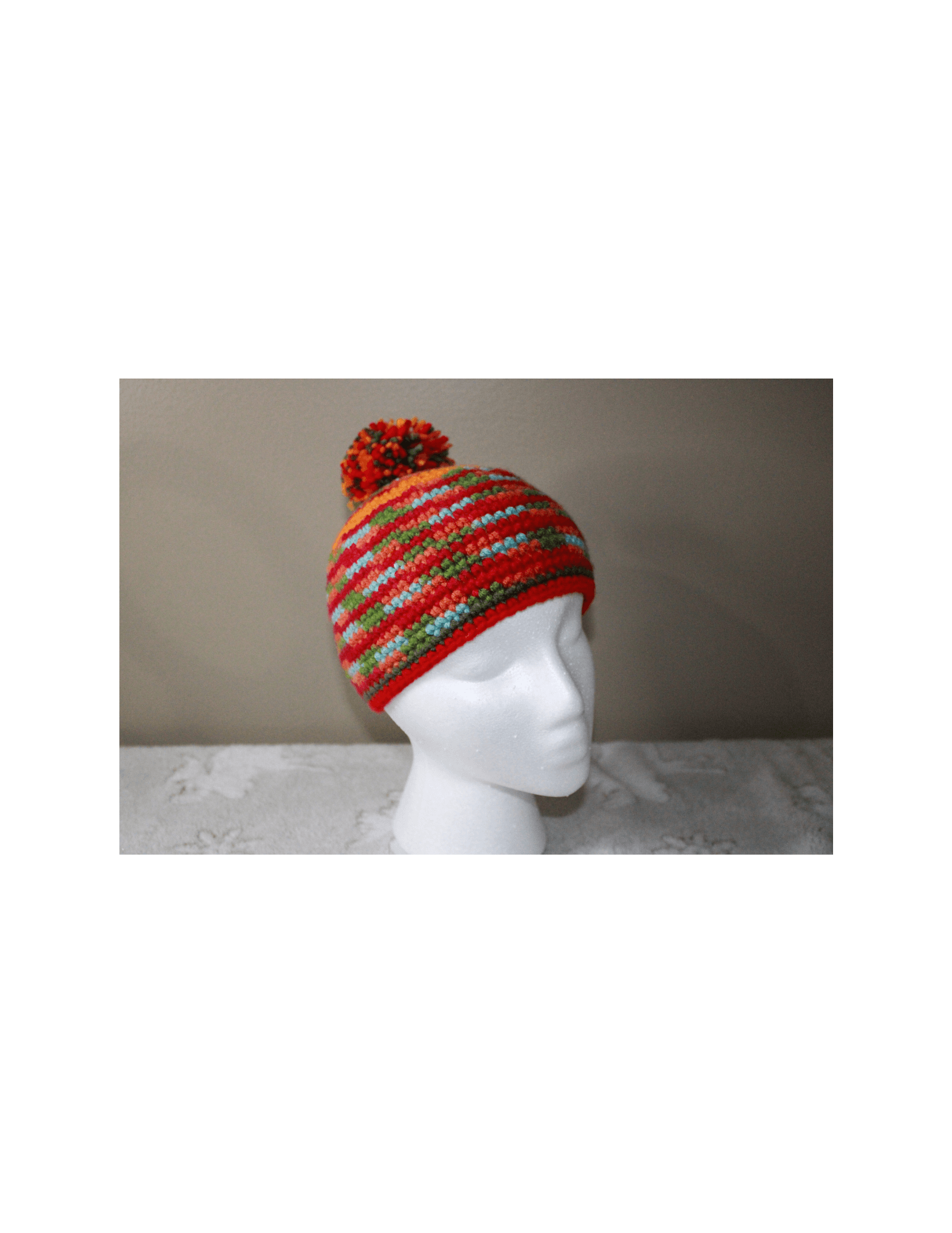 Colorful Crochet Hat For Boys (Kids) featuring unique artwork, perfect for personal style and expression.